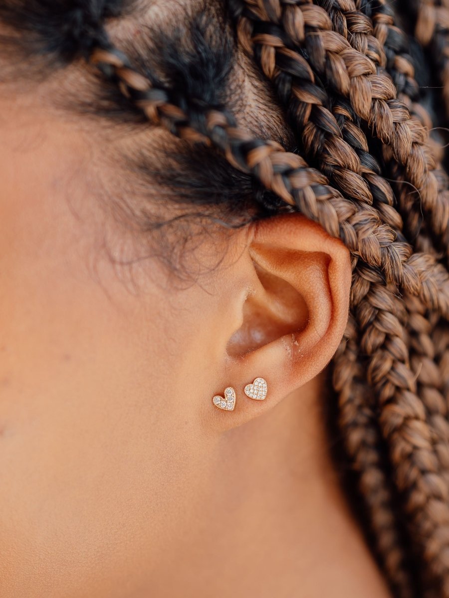 Sweetheart Diamond Stud Earring 14K - LeMel