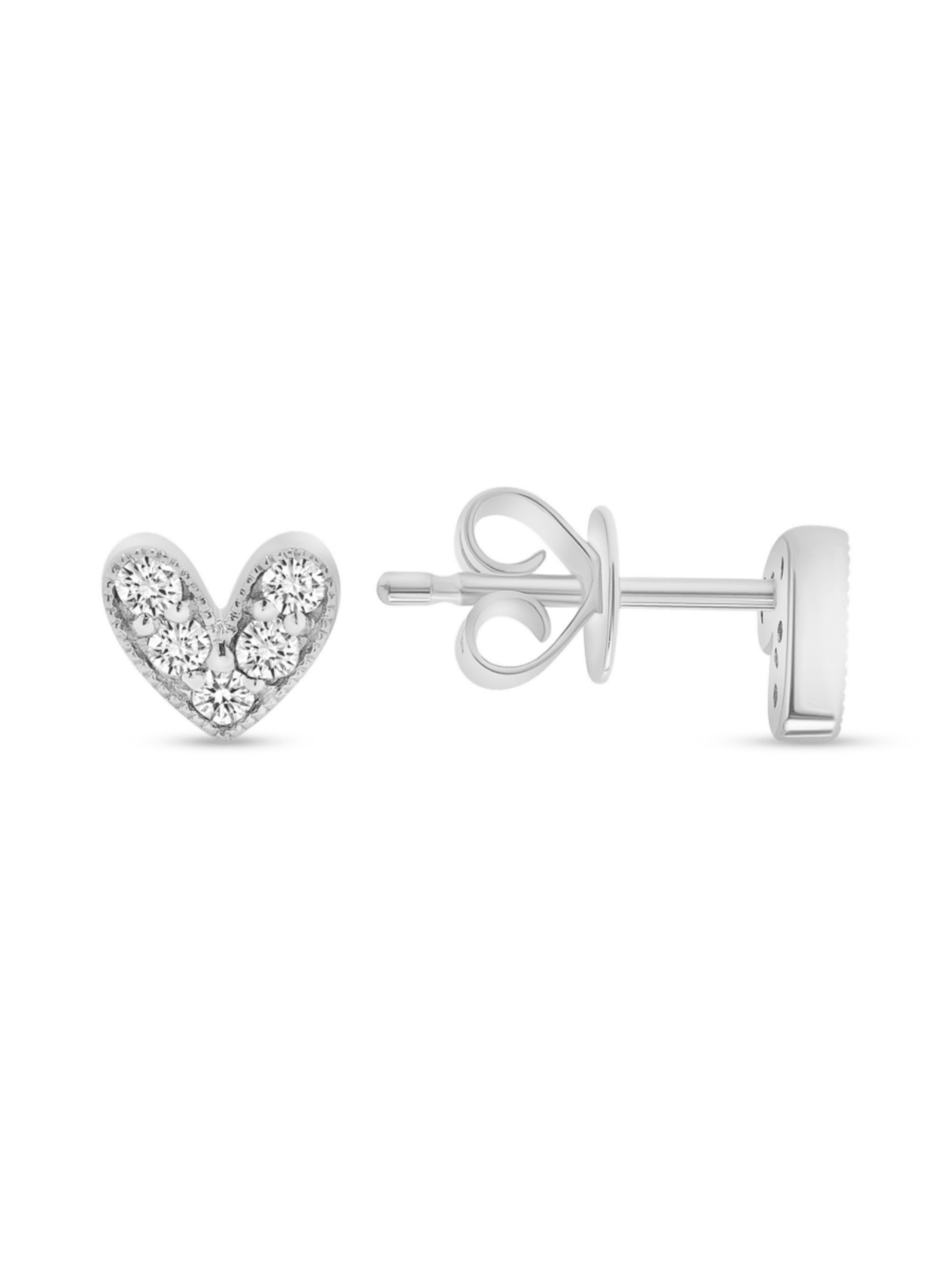 Sweetheart Diamond Stud Earring 14K - LeMel