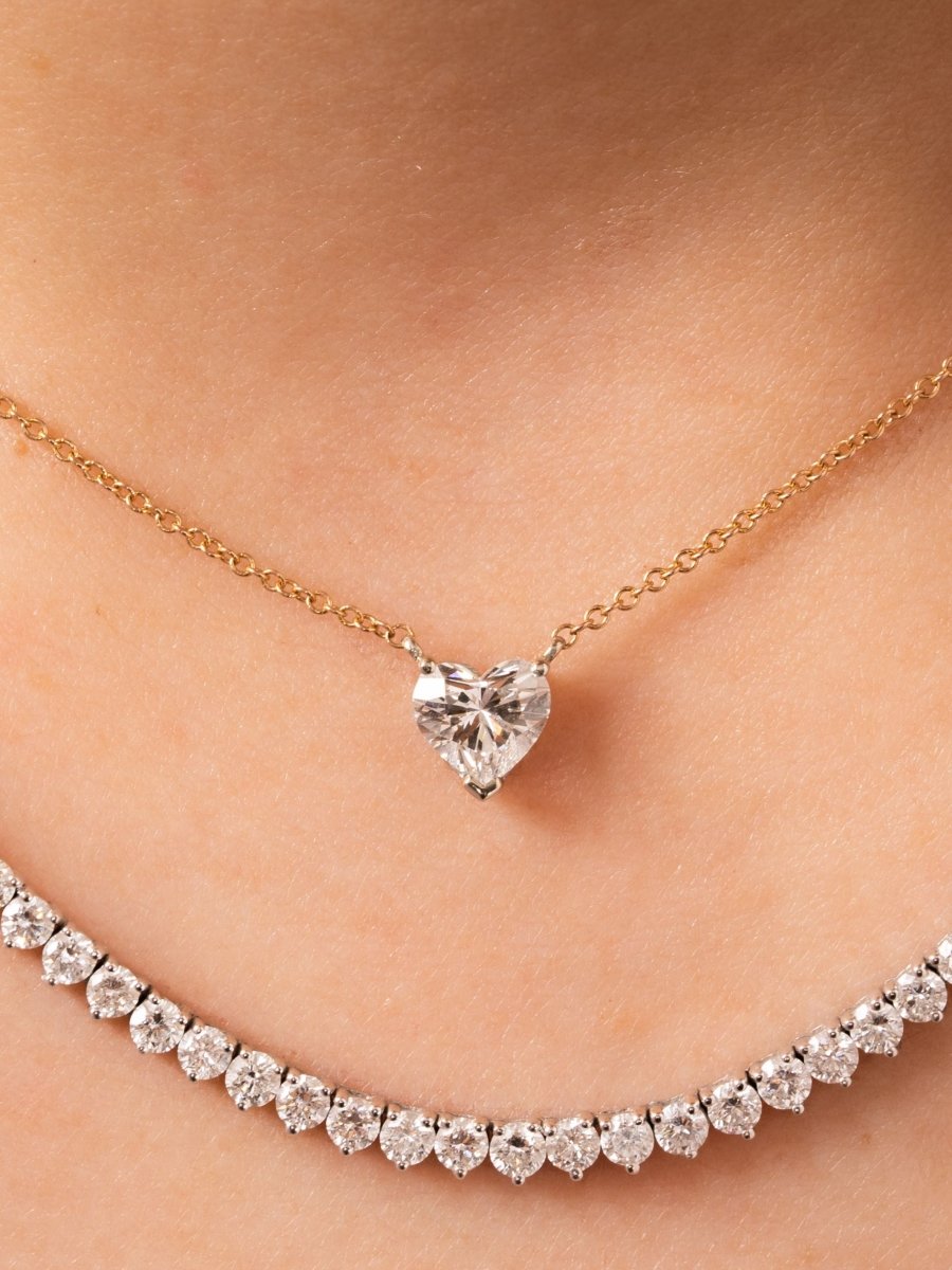 The Diamond Heart Necklace 14K - LeMel