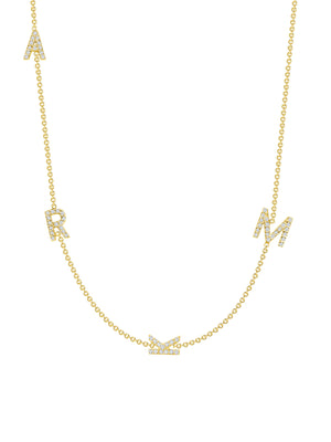 The Diamond Initial Necklace 14K - 4 Letters