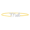 14K gold diamond name bangle in yellow gold