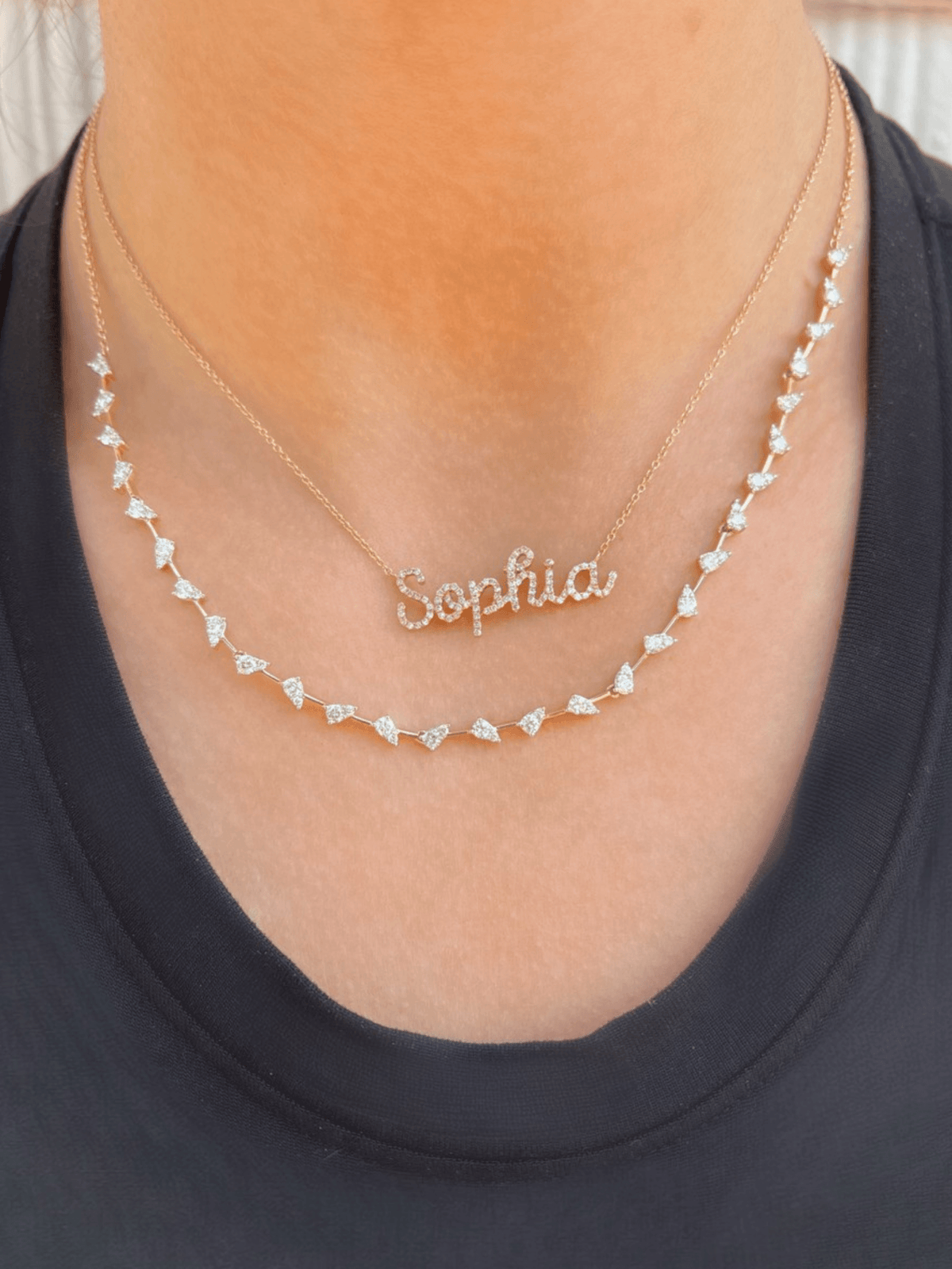 The Diamond Name Necklace 14K - LeMel