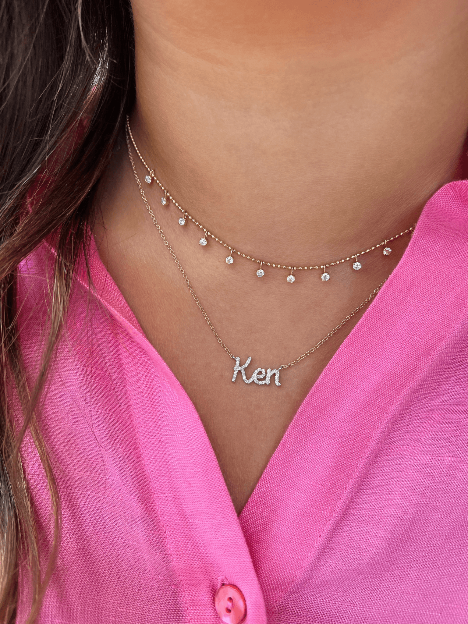 The Diamond Name Necklace 14K Gold LeMel LeMel
