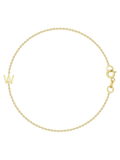 Image of: Dainty gold chain bracelet with single gold initial 