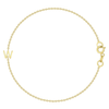 Dainty gold chain bracelet with single gold initial 