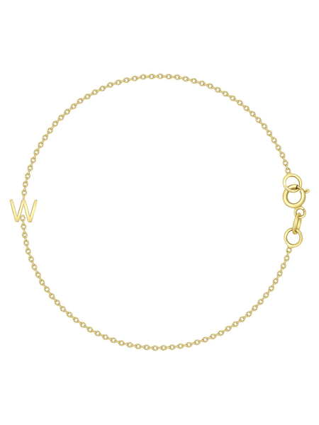 KIKICHIC | NYC | CZ Diamond Letter Initial Letter Bracelet Sterling Silver  in 14k Gold and Silver
