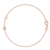 Dainty rose gold chain bracelet with single initial and single diamond