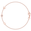 Dainty rose gold chain bracelet with two initial letters and single diamond