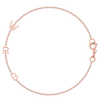 Dainty rose gold chain bracelet with three initials