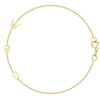 Dainty gold chain bracelet with three initials