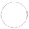 Dainty white gold chain bracelet with three initials