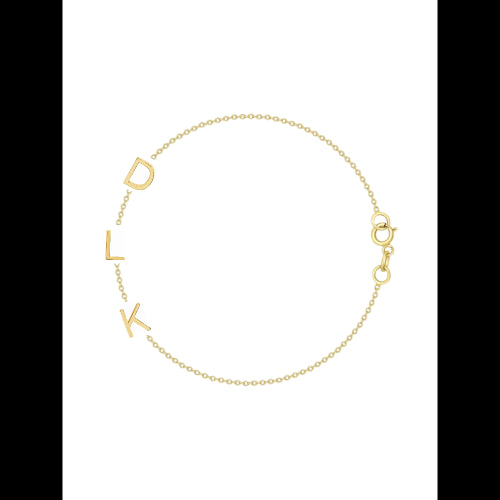 The Initial Bracelet  - 3 Letters 14k