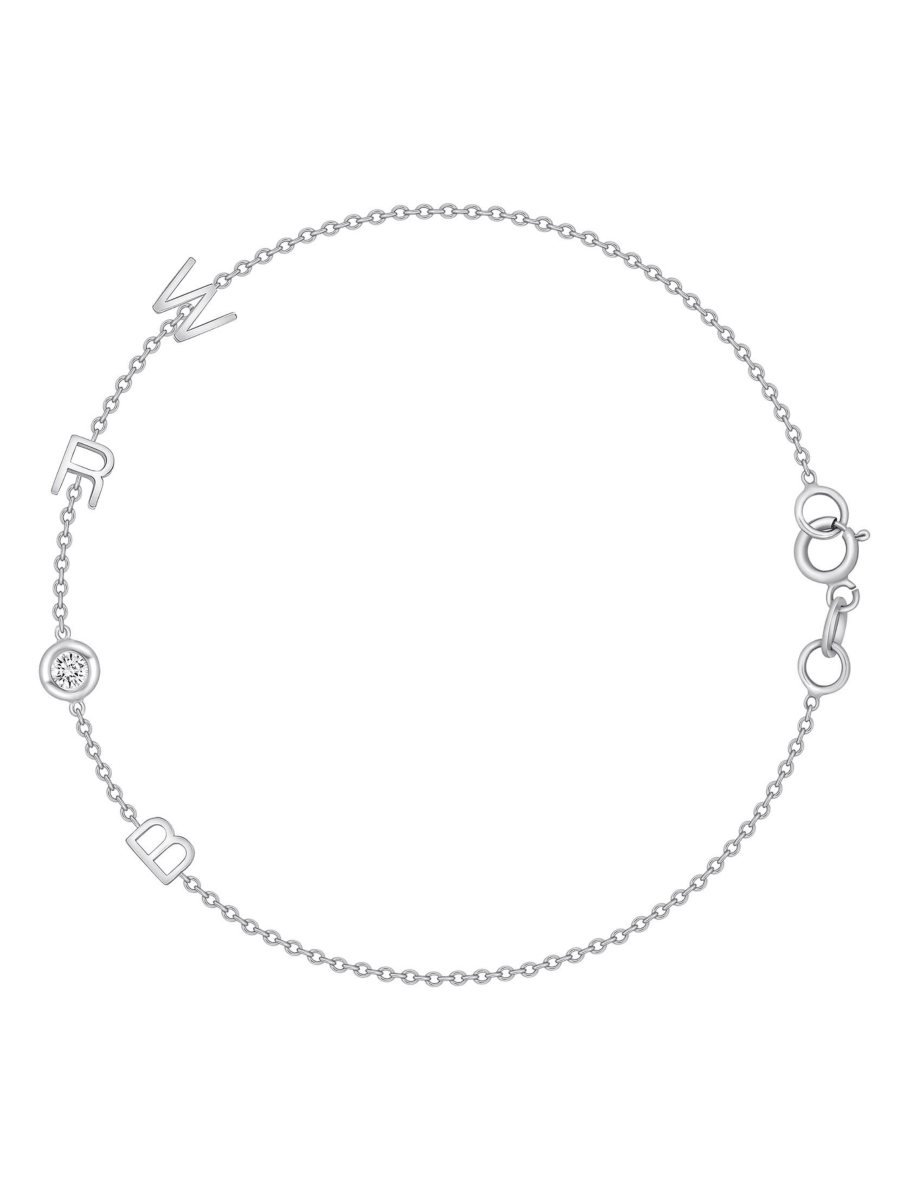 Initial bracelet white gold deals