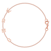 Dainty rose gold chain bracelet with four initials