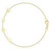 Dainty gold chain bracelet with four initials