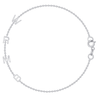 Dainty white gold chain bracelet with four initials
