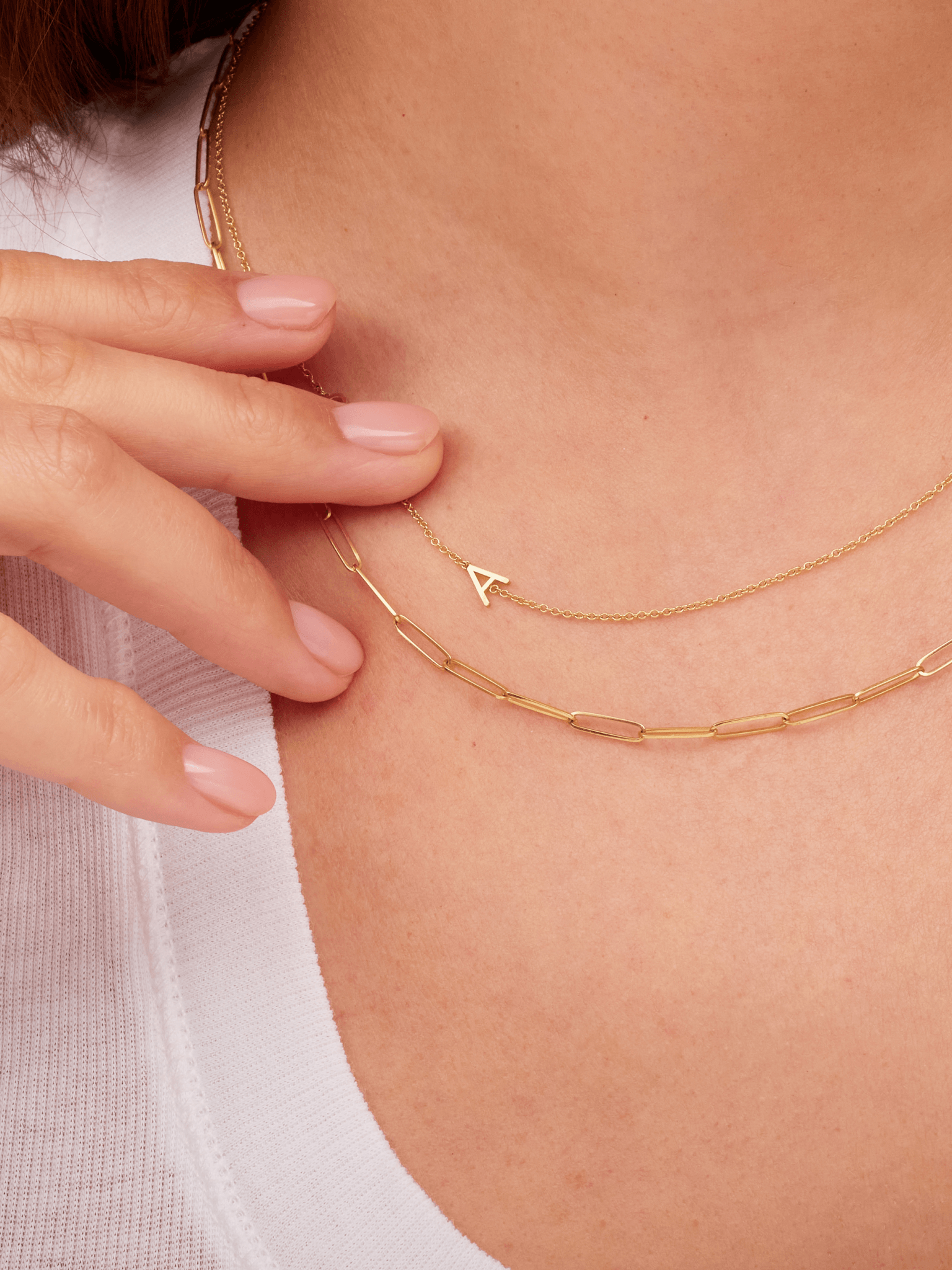 Sideways initial outlet necklace 14k gold