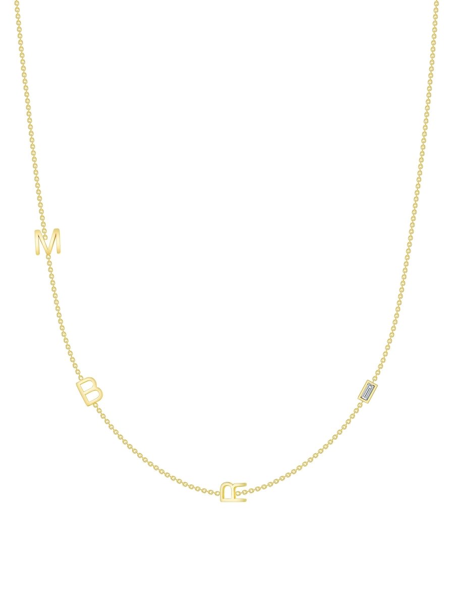 Triple Diamond Initial 18k Gold Necklace | by GISELLE