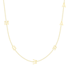 Dainty gold chain necklace with five gold initials