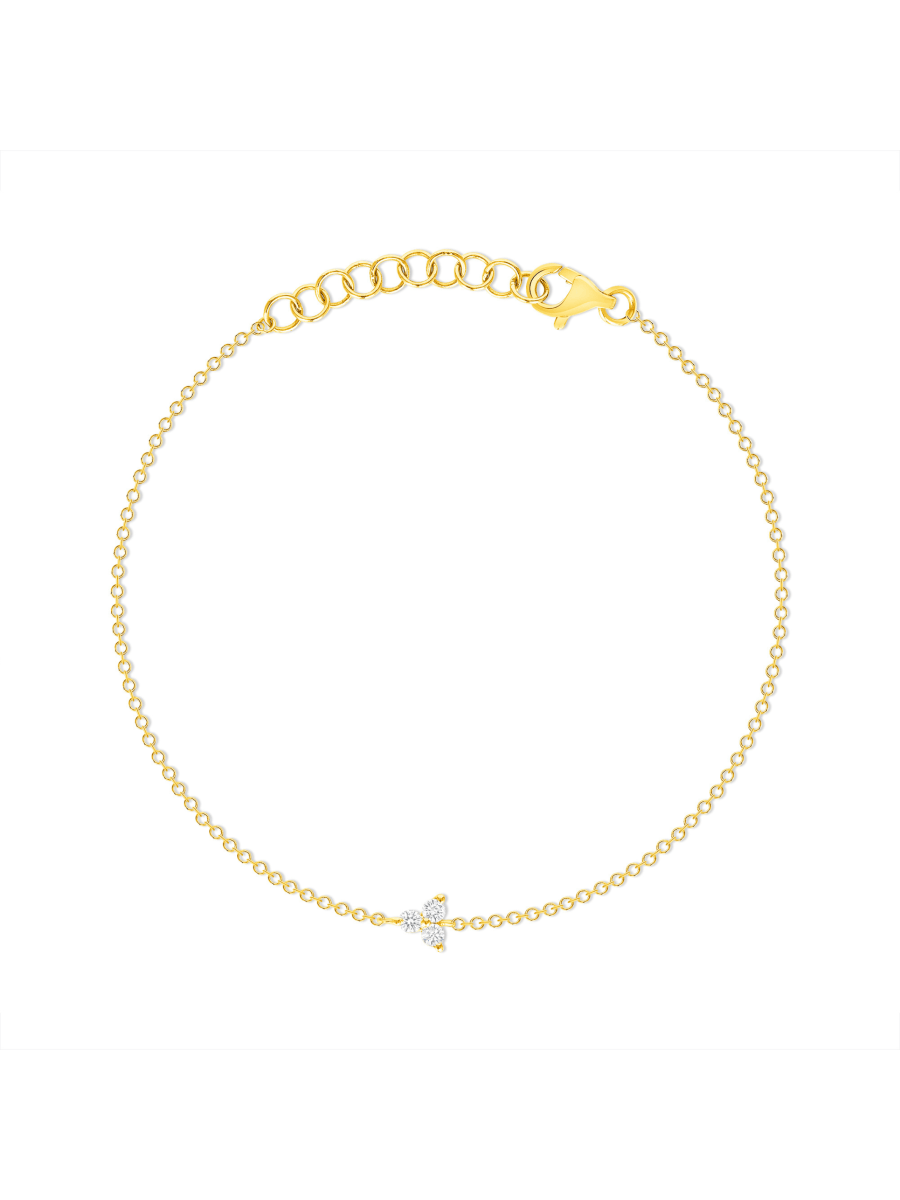 Tiny Trio Diamond Bracelet 14K - LeMel