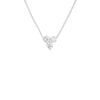 3 diamond necklace white gold on white background