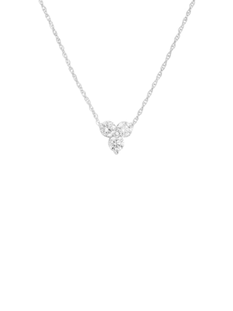 Dainty Tiny Trio Diamond Necklace 14K Gold | LeMel – LeMel