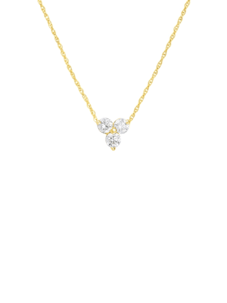Dainty Tiny Trio Diamond Necklace 14K Gold | LeMel – LeMel