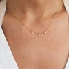 Gold diamond bezel necklace in yellow gold