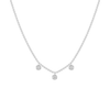 Gold diamond bezel necklace in white gold on a white background