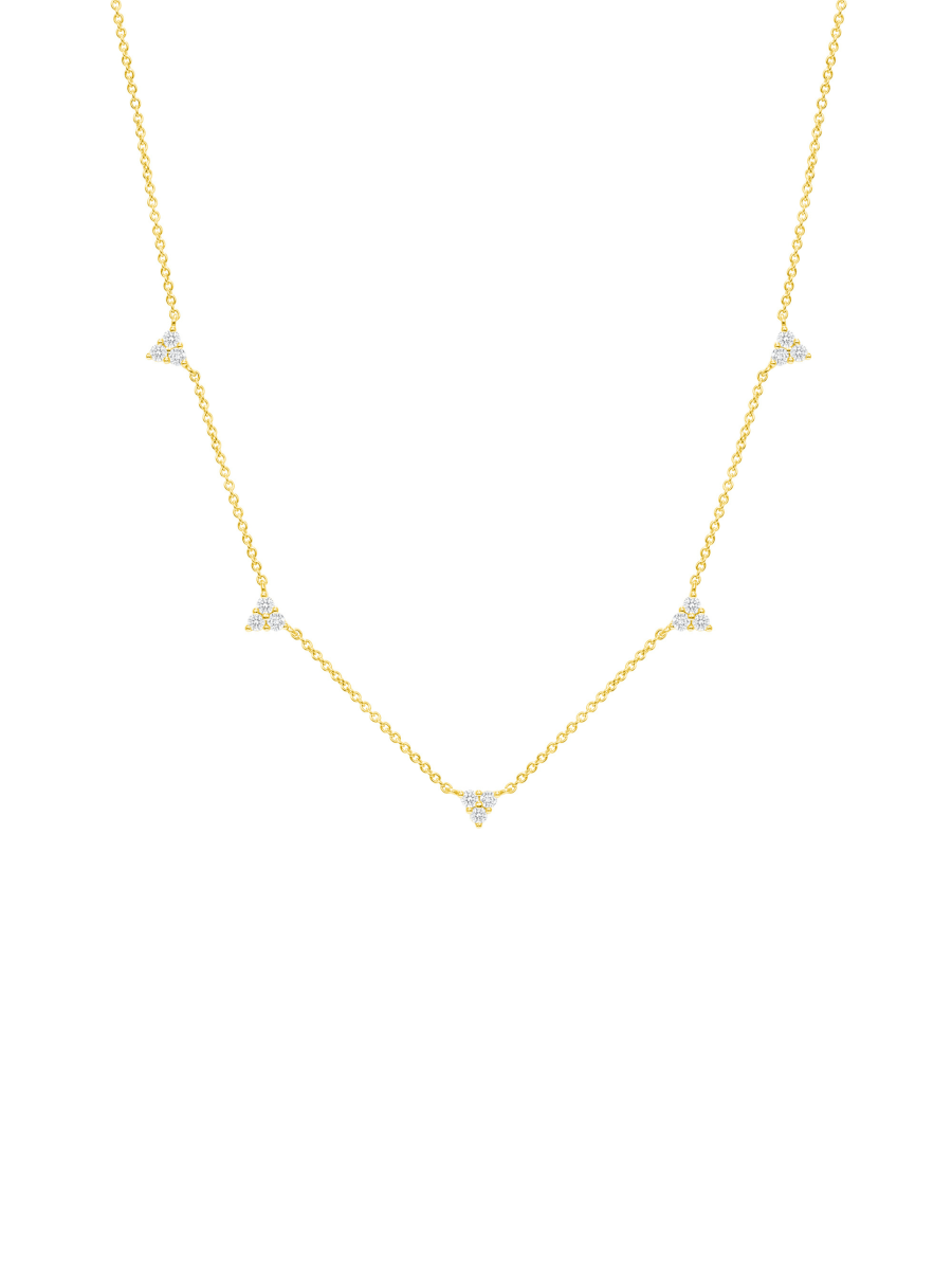 Cultured Pearl Station Necklace - Gold Plated - Oak & Luna