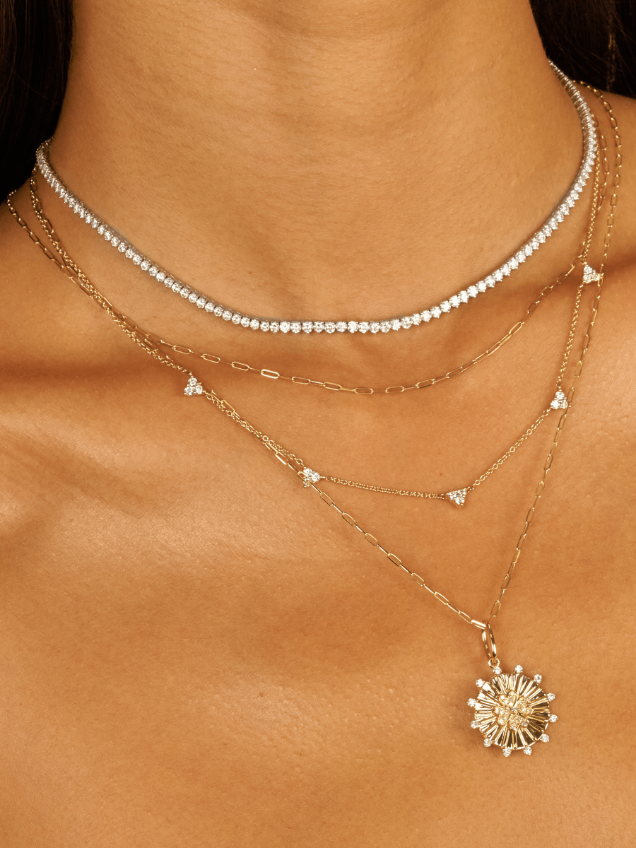 Trio Diamond Layering Necklace 14K - LeMel
