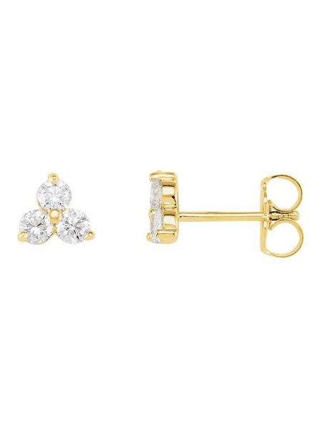 Trio Diamond Stud Earring 14K – LeMel