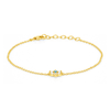 Turquoise Diamond Flower Chain Bracelet 14K - LeMel