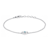 Turquoise Diamond Flower Chain Bracelet 14K - LeMel