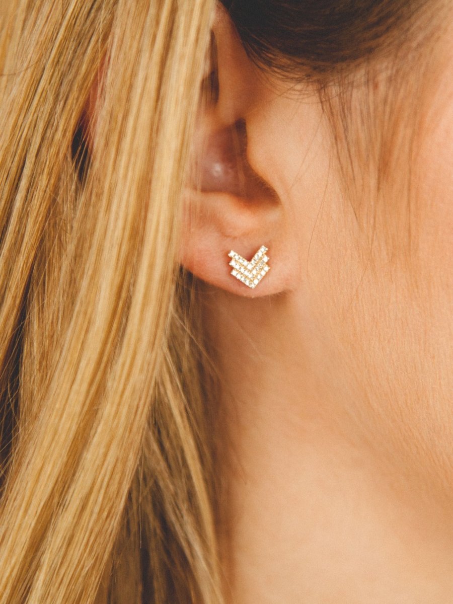 Vivian Diamond Chevron Earring 14K - LeMel